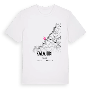 Kalajoki karta t-shirt – ekologisk bomull t-shirt från Pinshirt