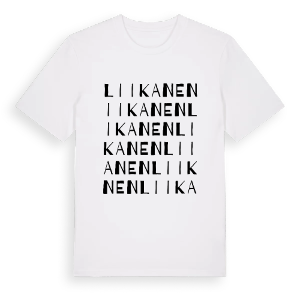 Liikanen ordlek t-shirt – ekologisk bomull t-shirt från Pinshirt