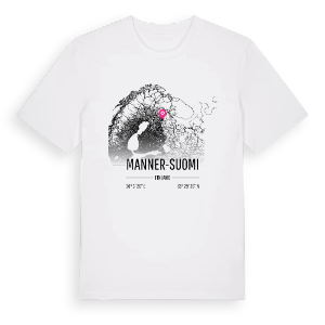 Manner-Suomi karta t-shirt – ekologisk bomull t-shirt från Pinshirt
