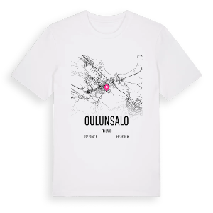 Oulunsalo karta t-shirt – ekologisk bomull t-shirt från Pinshirt