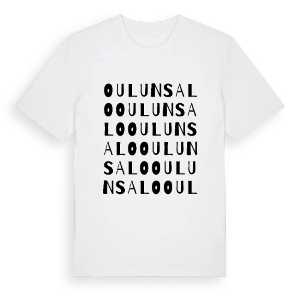Oulunsalo ordlek t-shirt – ekologisk bomull t-shirt från Pinshirt