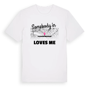 Någon i Parkkisenkangas älskar mig t-shirt – ekologisk bomull t-shirt från Pinshirt