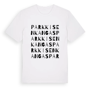 Parkkisenkangas ordlek t-shirt – ekologisk bomull t-shirt från Pinshirt