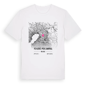 Pohjois-Pohjanmaa karta t-shirt – ekologisk bomull t-shirt från Pinshirt