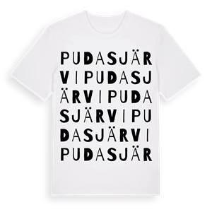 Pudasjärvi ordlek t-shirt – ekologisk bomull t-shirt från Pinshirt