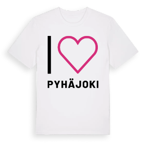 Jag älskar Pyhäjoki t-shirt stort tryck – ekologisk bomull t-shirt från Pinshirt