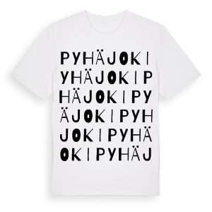 Pyhäjoki ordlek t-shirt – ekologisk bomull t-shirt från Pinshirt