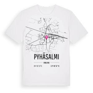 Pyhäsalmi karta t-shirt – ekologisk bomull t-shirt från Pinshirt