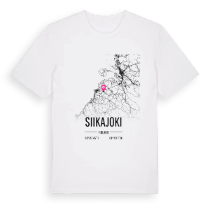 Siikajoki karta t-shirt – ekologisk bomull t-shirt från Pinshirt
