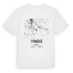 Tyrnävä karta t-shirt – ekologisk bomull t-shirt från Pinshirt