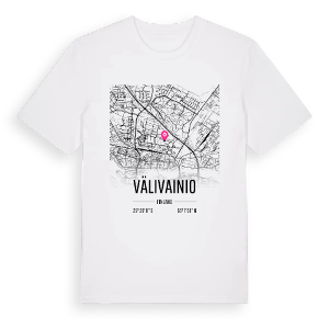 Välivainio karta t-shirt – ekologisk bomull t-shirt från Pinshirt