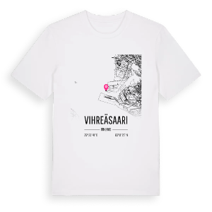 Vihreäsaari karta t-shirt – ekologisk bomull t-shirt från Pinshirt