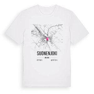 Suonenjoki karta t-shirt – ekologisk bomull t-shirt från Pinshirt