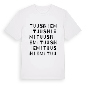 Tuusniemi ordlek t-shirt – ekologisk bomull t-shirt från Pinshirt