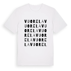 Vuorela ordlek t-shirt – ekologisk bomull t-shirt från Pinshirt