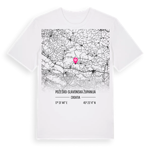 Požeško-slavonska županija karta t-shirt – ekologisk bomull t-shirt från Pinshirt