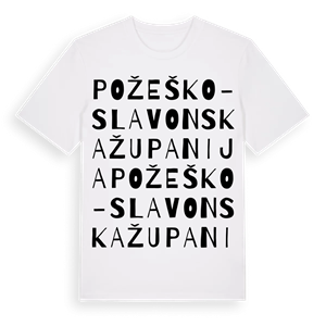 Požeško-slavonska županija ordlek t-shirt – ekologisk bomull t-shirt från Pinshirt