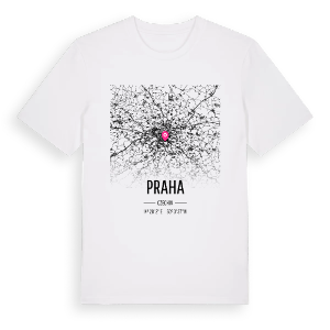 Praha karta t-shirt – ekologisk bomull t-shirt från Pinshirt