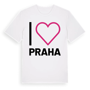 Jag älskar Praha t-shirt stort tryck – ekologisk bomull t-shirt från Pinshirt