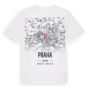 Praha karta t-shirt – ekologisk bomull t-shirt från Pinshirt