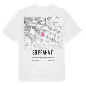 SO Praha 11 karta t-shirt – ekologisk bomull t-shirt från Pinshirt