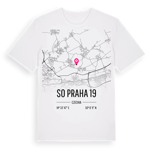 SO Praha 19 karta t-shirt – ekologisk bomull t-shirt från Pinshirt