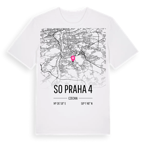 SO Praha 4 karta t-shirt – ekologisk bomull t-shirt från Pinshirt