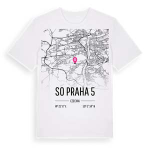 SO Praha 5 karta t-shirt – ekologisk bomull t-shirt från Pinshirt