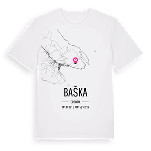 Baška karta t-shirt – ekologisk bomull t-shirt från Pinshirt