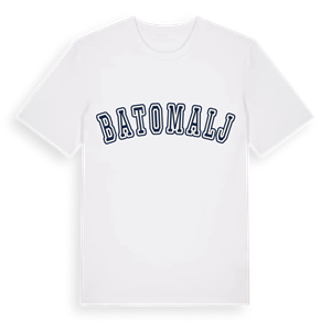 Batomalj college t-shirt – ekologisk bomull t-shirt från Pinshirt
