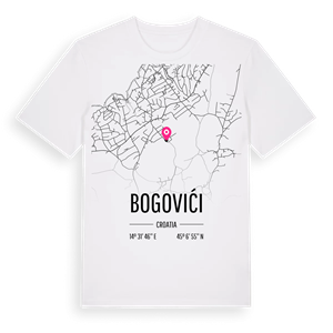 Bogovići karta t-shirt – ekologisk bomull t-shirt från Pinshirt