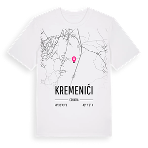 Kremenići karta t-shirt – ekologisk bomull t-shirt från Pinshirt