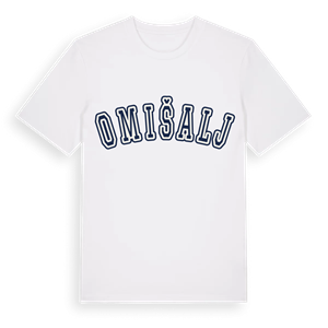 Omišalj college t-shirt – ekologisk bomull t-shirt från Pinshirt
