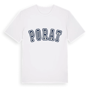 Porat college t-shirt – ekologisk bomull t-shirt från Pinshirt