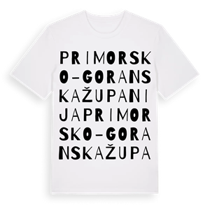 Primorsko-goranska županija ordlek t-shirt – ekologisk bomull t-shirt från Pinshirt