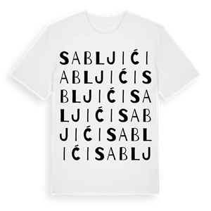 Sabljići ordlek t-shirt – ekologisk bomull t-shirt från Pinshirt