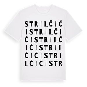 Strilčići ordlek t-shirt – ekologisk bomull t-shirt från Pinshirt