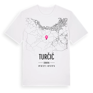 Turčić karta t-shirt – ekologisk bomull t-shirt från Pinshirt