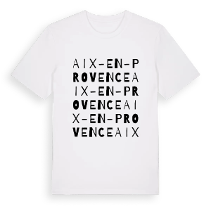 Aix-en-Provence ordlek t-shirt – ekologisk bomull t-shirt från Pinshirt