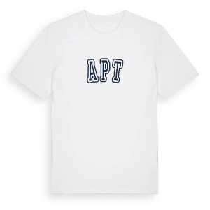Apt college t-shirt – ekologisk bomull t-shirt från Pinshirt