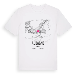 Aubagne karta t-shirt – ekologisk bomull t-shirt från Pinshirt