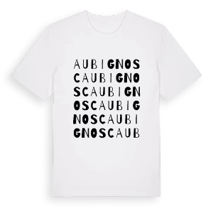 Aubignosc ordlek t-shirt – ekologisk bomull t-shirt från Pinshirt