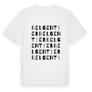 Belgentier ordlek t-shirt – ekologisk bomull t-shirt från Pinshirt
