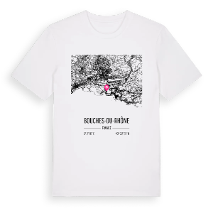 Bouches-du-Rhône karta t-shirt – ekologisk bomull t-shirt från Pinshirt