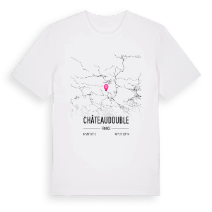 Châteaudouble karta t-shirt – ekologisk bomull t-shirt från Pinshirt