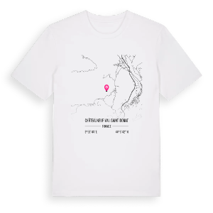 Châteauneuf-Val-Saint-Donat karta t-shirt – ekologisk bomull t-shirt från Pinshirt