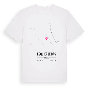 Esquier le Bas karta t-shirt – ekologisk bomull t-shirt från Pinshirt