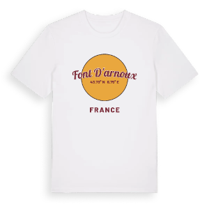 Font d'Arnoux cirkel t-shirt – ekologisk bomull t-shirt från Pinshirt