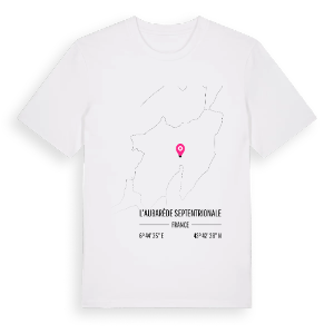 L'Aubarède Septentrionale karta t-shirt – ekologisk bomull t-shirt från Pinshirt