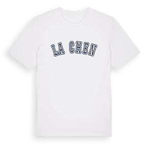 La Chen college t-shirt – ekologisk bomull t-shirt från Pinshirt
